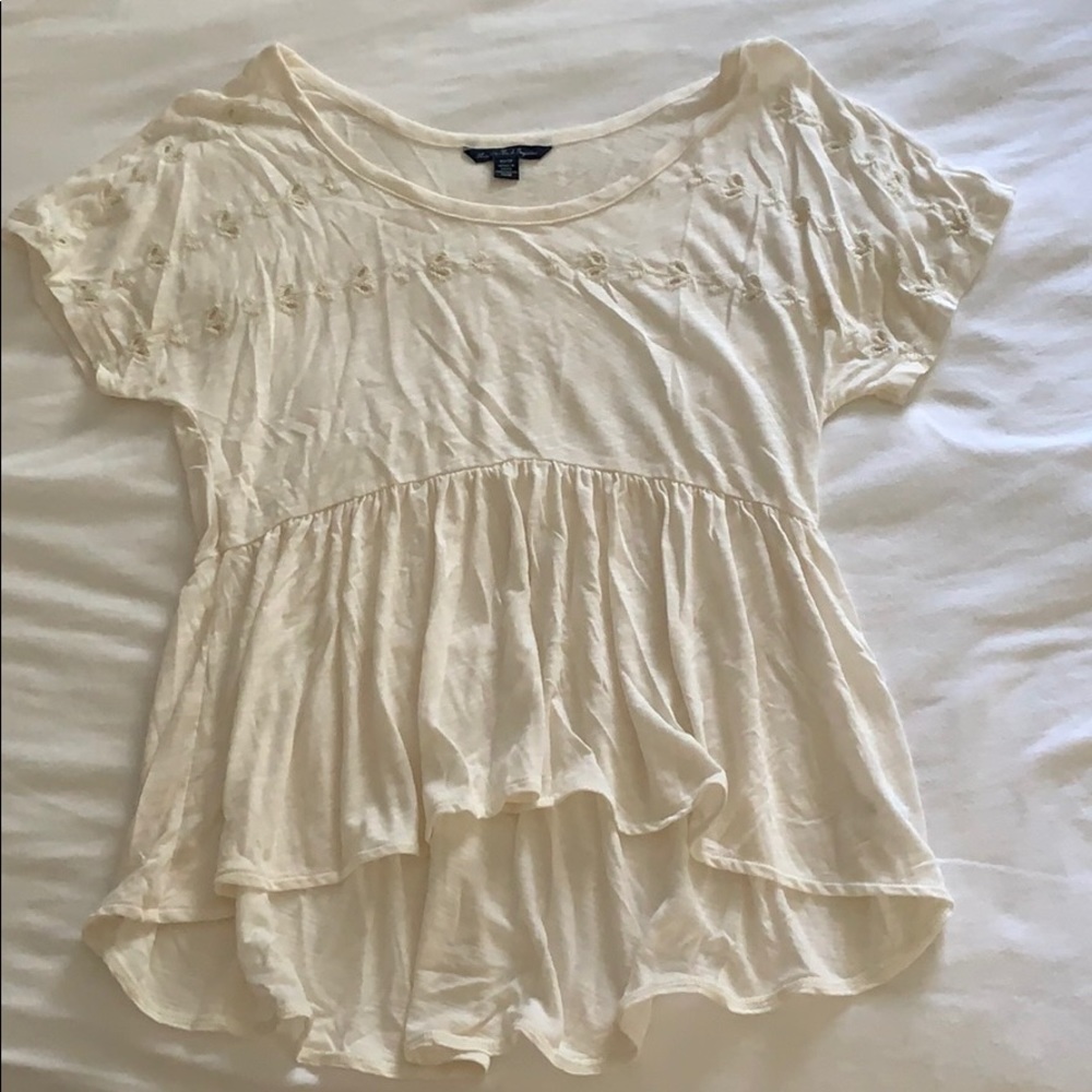 White peplum top cotton